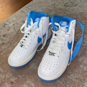 Blue high top Air Force ones